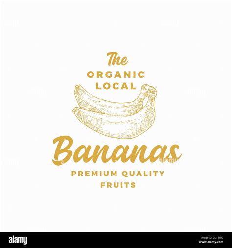 Organic Local Bananas Abstract Vector Sign Symbol Or Logo Template