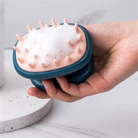 handheld rubber shower hair scalp shampoo massager brush mini head scrubber ebay