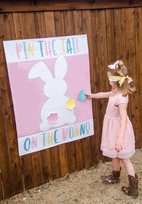 Pin The Tail On The Bunny Easter Printable Game Instant Download By