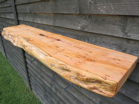 4ft Live Edge Shelf English Yew Floating Wood Wall Art Shelving By