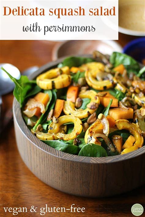 Spinach Salad With Persimmons And Delicata Squash Recipe Squash Salad