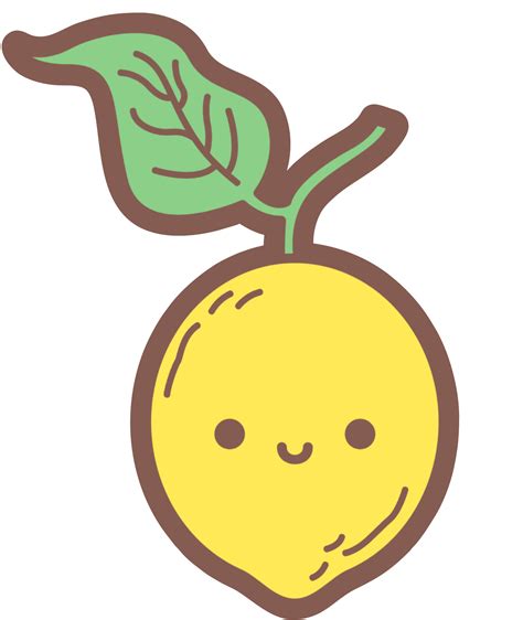 Happy Lemon Cartoon Sticker Vulgrco