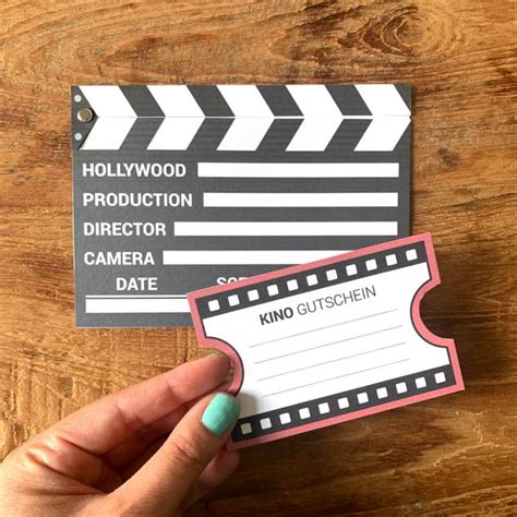 Diy gutschein für einen kinobesuch ials geschenkidee zum geburtstag. Kinogutschein als Filmklappe basteln | mini-presents Blog