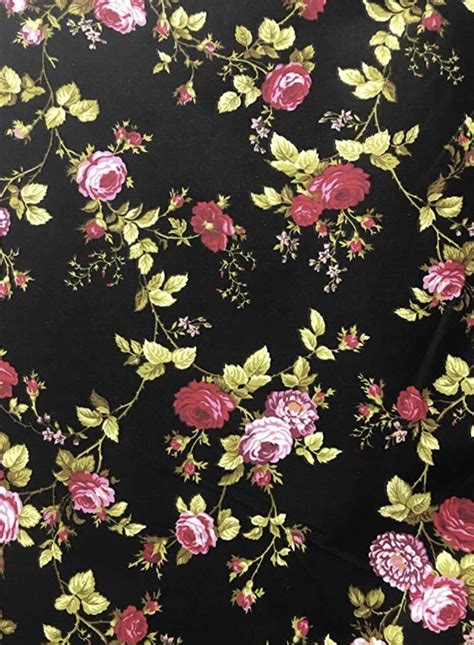 Vintage Floral Rose Print Fabric By The 5 Yard 10 Yard