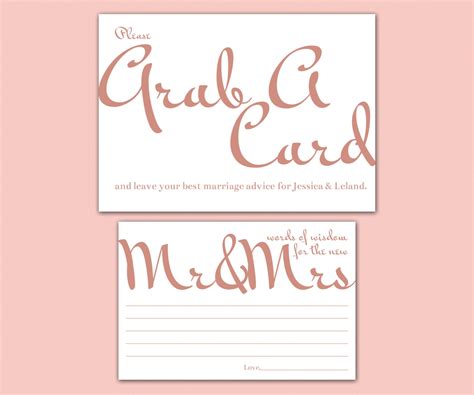 Printable Wedding Guest Book Cards Advice For By Simplyscribed