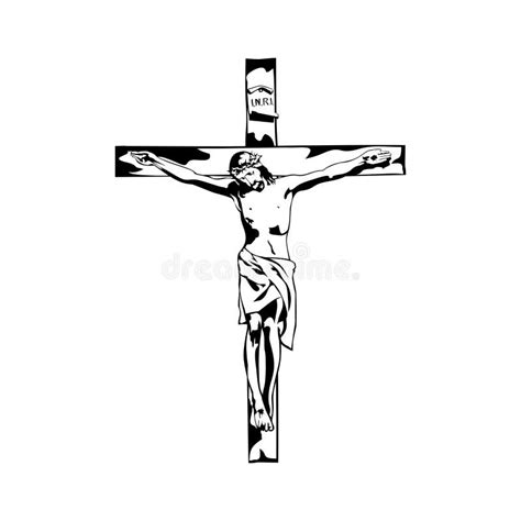Jesus Christ Crucified On The Cross Stock Vector Illustration Of