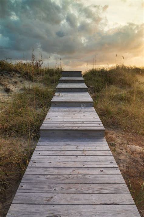 Boardwalk Through Dunes Outer Banks North Carolina Stock Image Image