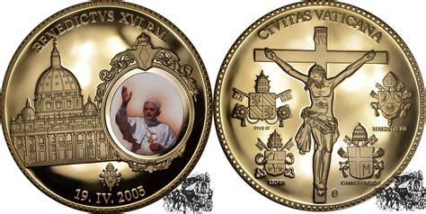 Medaille papst benedikt xvi joseph ratzinger ern. Vatikan Medaille - Papst Benedikt XVI. (19. IV. 2005 ...
