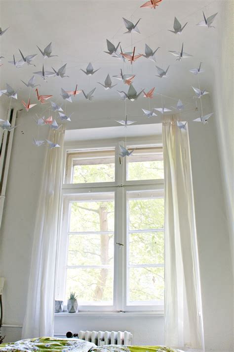 Diy Renters Friendly Origami Ceiling Decoration