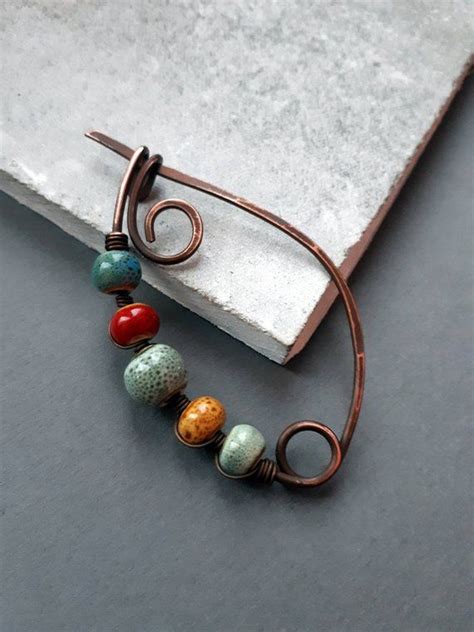 celtic shawl pin arch pin copper wire wrapped fibula scarf etsy copper wire jewelry wire