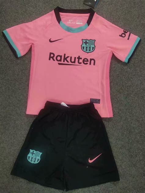 2021 Children Barcelona Pink Club Soccer Uniforms Football Kits