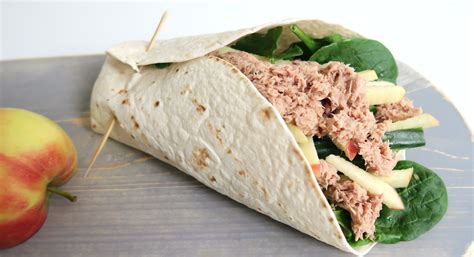 Gezond lunch recept Wrap met Tonijn en Appel