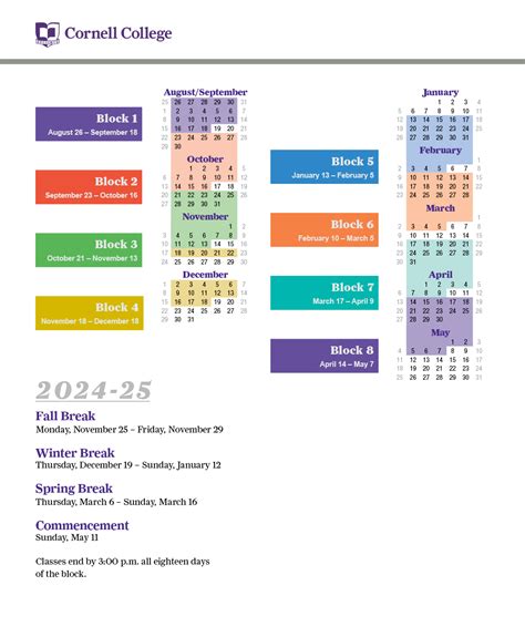 Cornell Academic Calendar 2024 25 Junie Margret