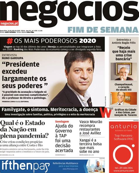 capa jornal de negócios 24 julho 2020 capasjornais pt