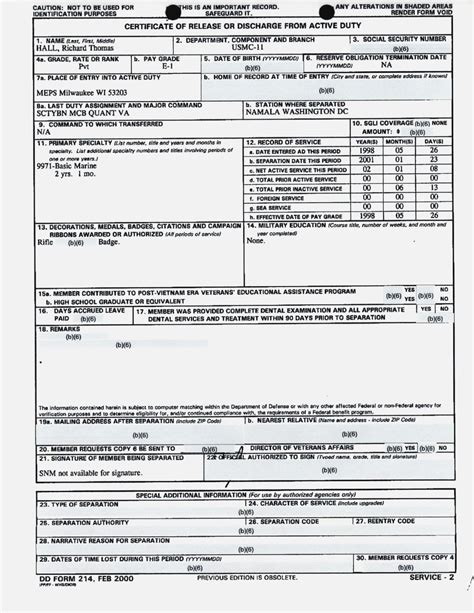 Blank Dd214 Form Template Mzaertruth