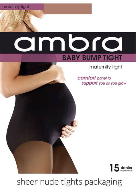 Baby Bump Sheer Nude Maternity Tights By Ambra Denier