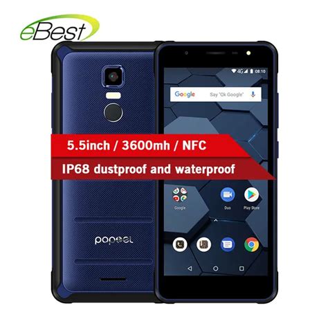 Poptel P10 Ip68 Rugged Mobile Phone 55 Inch 4gb64gb 3600mah 13mp8mp
