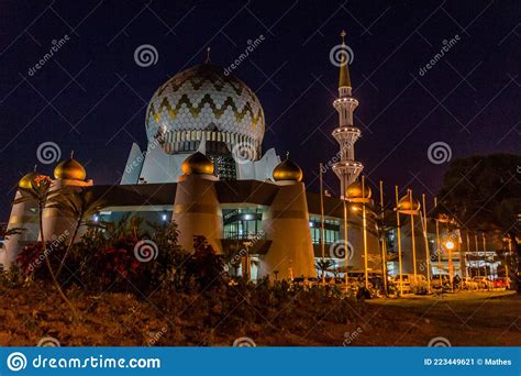 Evening View Of Sabah State Mosque In Kota Kinabalu Sabah Malays