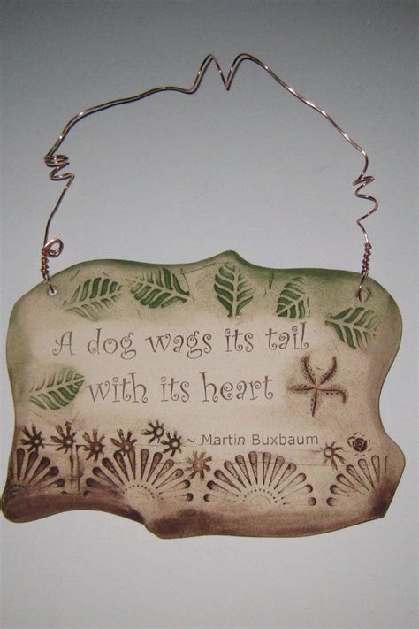 Martin Buxbaum Dog Quote Ceramic Plaque Sepia And Green Etsy Dog