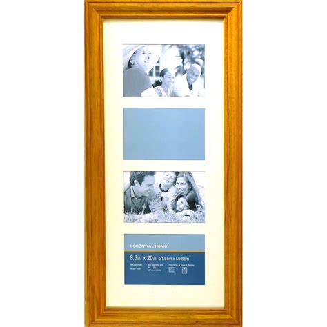 Essential Home Oak Wood Single Flute 85 X 20 Inch Picture Frame With