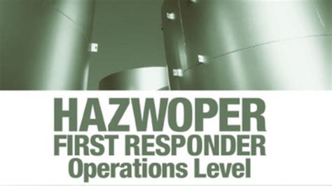 Hazwoper Operations Level Sela University