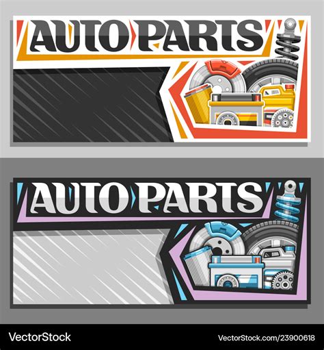 Banners For Auto Parts Store Royalty Free Vector Image