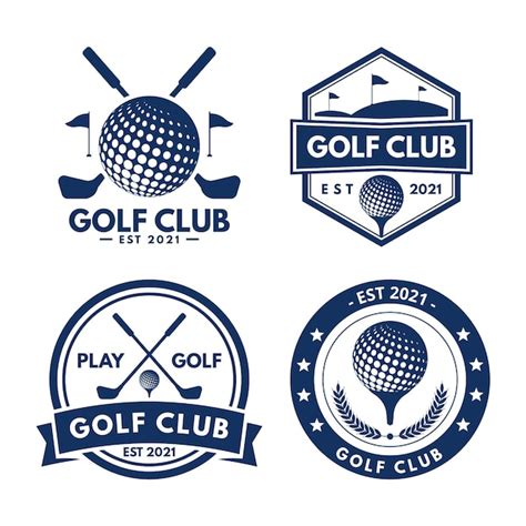 Free Vector Flat Design Golf Logo Collection
