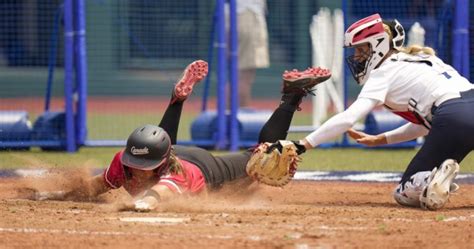 On The Second Day Of The Tokyo Olympic Softball Game Canada Beat The