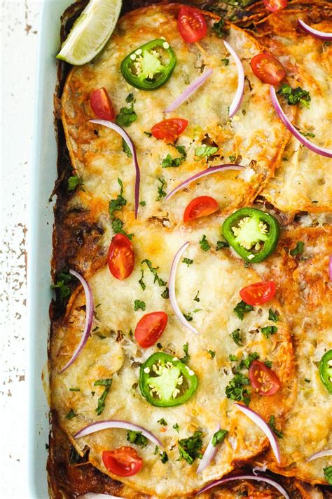 You'll layer the sauce, add tortillas. Gluten-Free Chicken Enchilada Casserole | Gluten free enchiladas, Gluten free chicken, Healthy ...