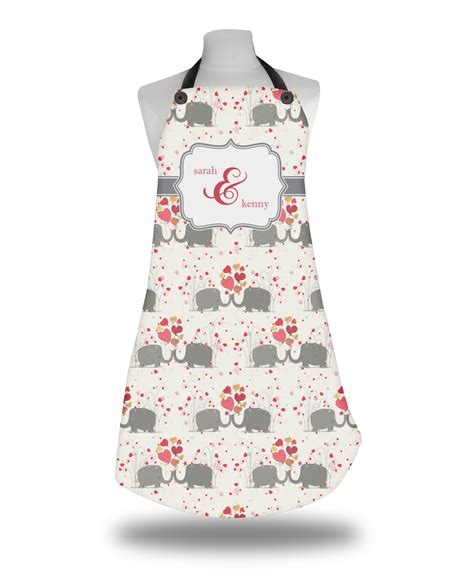 Elephants In Love Apron Without Pockets W Couples Names Youcustomizeit