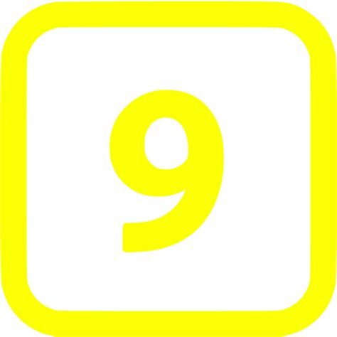 Yellow 9 Icon Free Yellow Numbers Icons