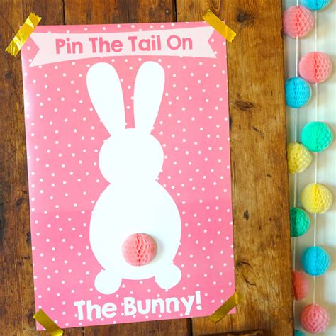 Easter Pin The Tail On The Bunny Easter Fun Activity And Craft