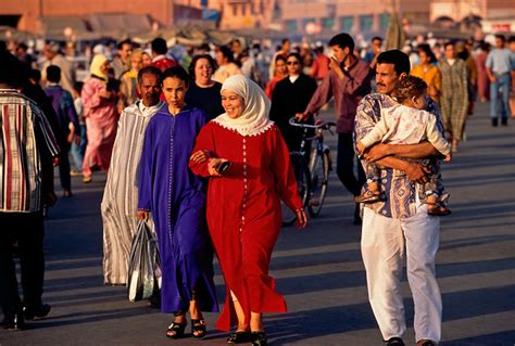 Morocco is a country that combines many cultures and traditions, which makes it full with fun and interesting facts. Morocco.Marrakech.People and families in Djemaa el Fna ...