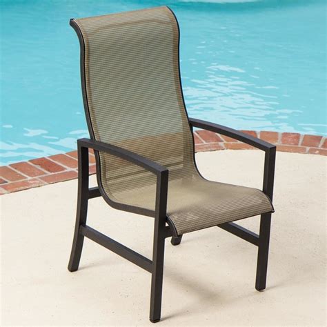 Our selection also includes beautiful outdoor rocking chairs and ottomans to keep you. Acadia Sling Patio Dining Chair - Modern - Garden Dining ...