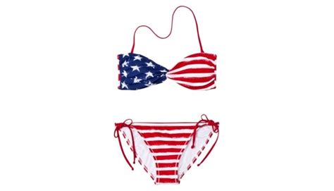 America American Flag Bathing Suit Bandeau Swimsuit Swimwear