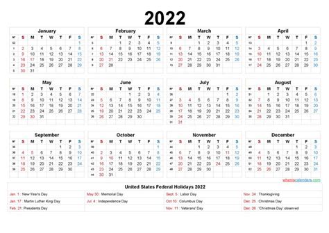 2022 Calendar With Week Numbers Printable 6 Templates Calendar