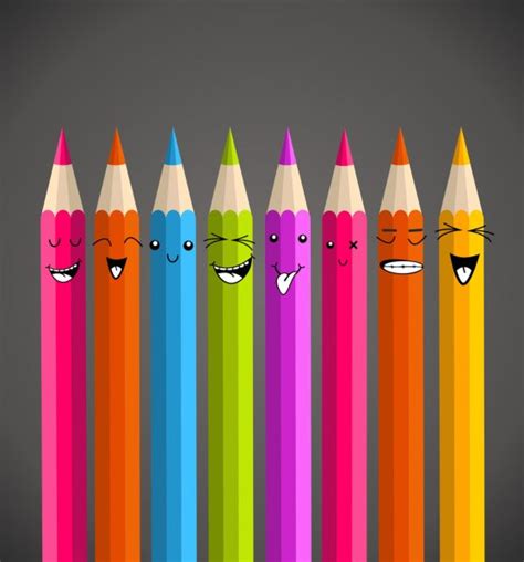 Colorful Rainbow Pencil Funny Cartoon Stock Vector By ©cienpies 22937894