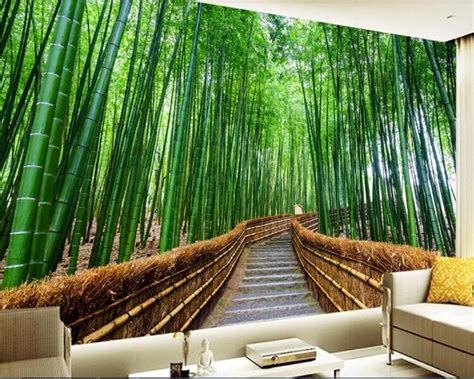 Beibehang Behang 3d Wallpaper Custom Bamboo Forest Still Flower Small