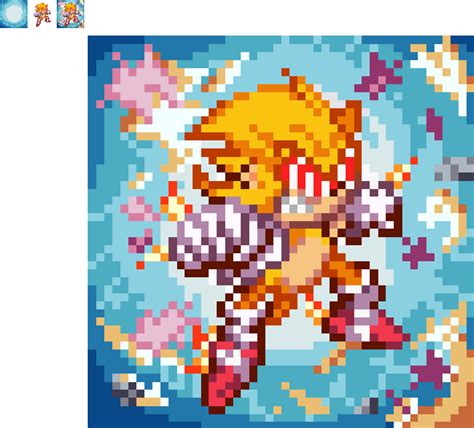 Fleetway Super Sonic Sonic Advance Sprite By Poppin132 On Deviantart