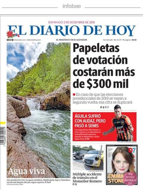 El Diario De Hoy El Salvador 2 De Diciembre De 2018 Infobae