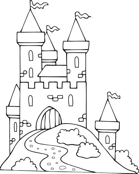 Dessin Chateau Moyen Age  GreatestColoringBook.com