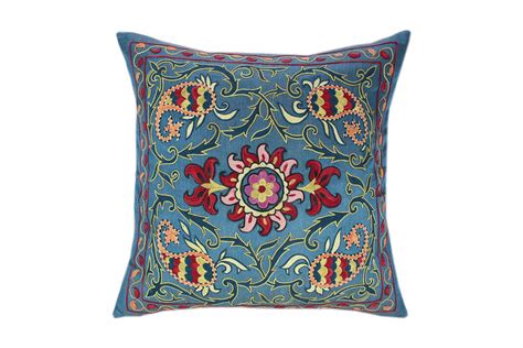 Suzani lumbar 12 x 20 pillow gq3r outdoor furniture in. Handmade Suzani Silk Pillow Cover SP48, Suzani Pillow ...