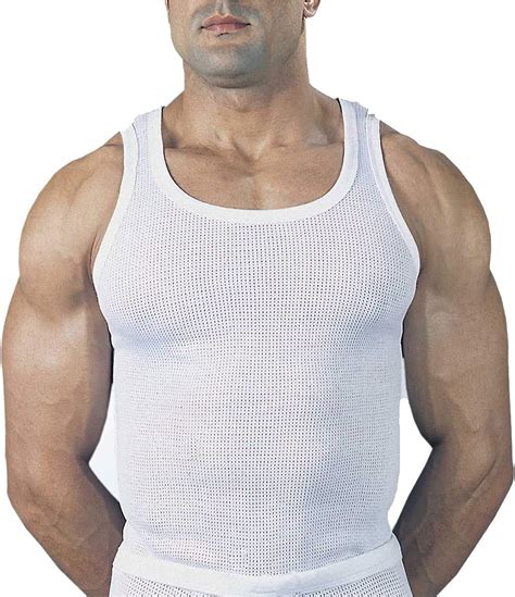 Cozy Style Mens Sleeveless Mesh Vests Pack Of 3 White Airtex Underwear