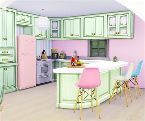 My Sims 4 Blog Pink Spring House Kitchen Recolors Wallpaper And Floors