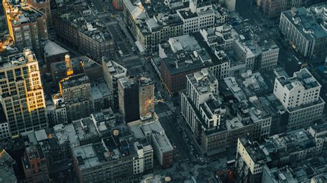 Download Wallpaper 1920x1080 City Aerial View Buildings Street