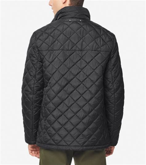 Mens Diamond Quilted Jacket In Black Cole Haan Us