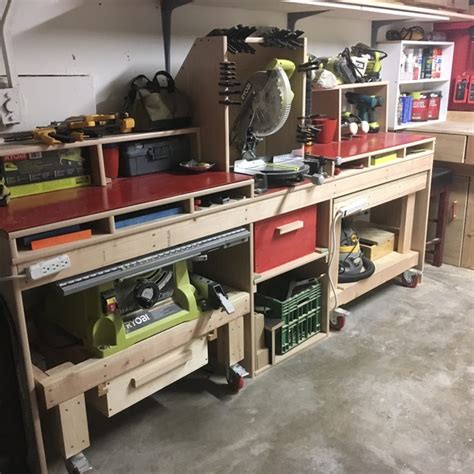 Miter Bench With Rolling Carts Ryobi Nation Projects
