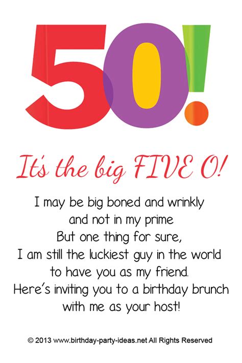 I can't wait to see how special you make everything the next five decades. Funny 50th Birthday Quotes For Men. QuotesGram