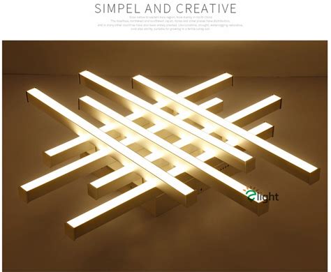 Modern Geometric Metal Dimmable Led Ceiling Lights Lustre Acrylic
