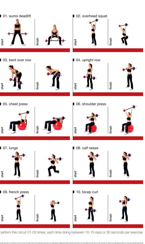 Barbell Circuit For Exercising At Home Body Shape Exercises Weight